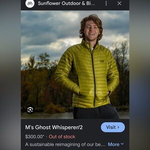 MOUNTAIN HARDWARE Same cut as Ghost Slightly Heavier Goose Down Puffer